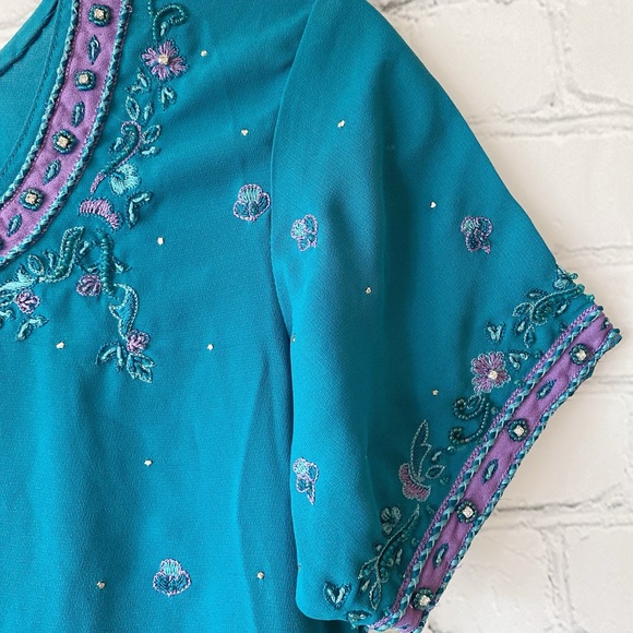 3 Piece Indian Punjabi Pakistani Suit - Traditional Ethnic Wear - Embroidered - Picture 4 of 6